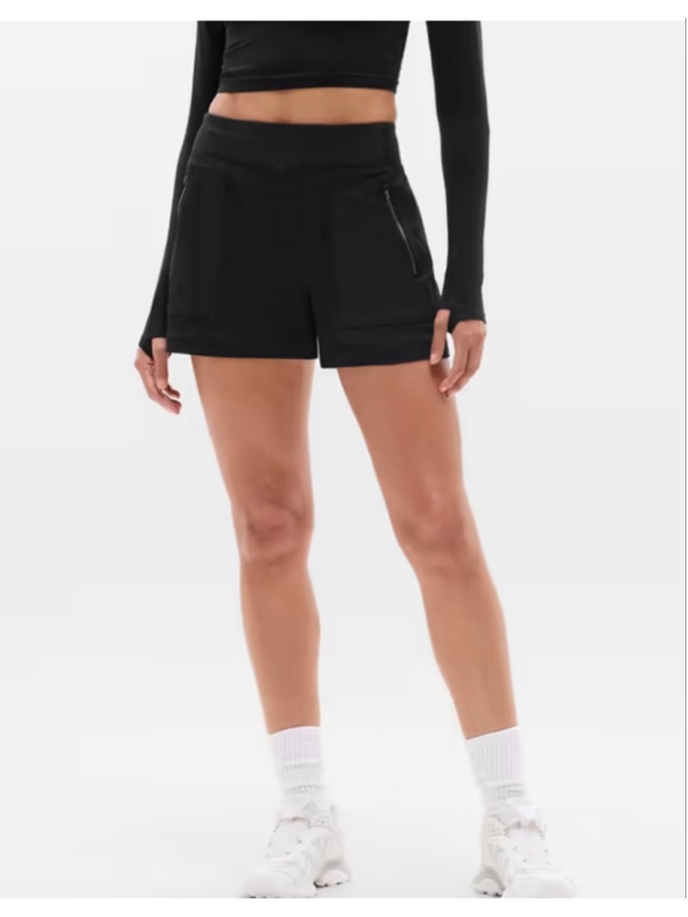 Women's Athleta Black Trekker North Mid Rise 3.5" Athletic Shorts Size 10